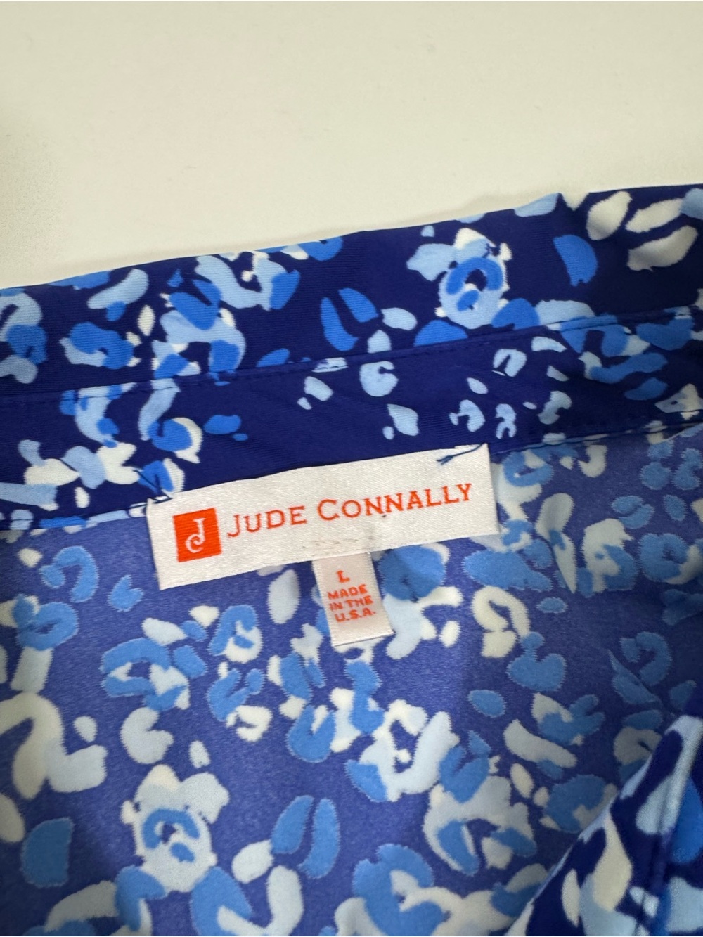 Jude Connally Portia Dress Blue Painterly Cheetah Beacon - Picture 4 of 8